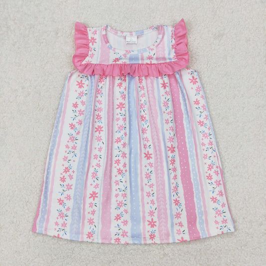GSD1901 flowers short sleeves girl dress 202503 RTS