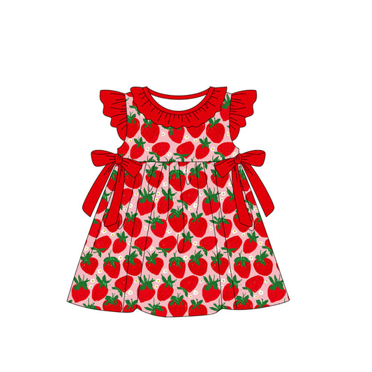 GSD1910 strawberry short sleeves girl dress 202501 preorder