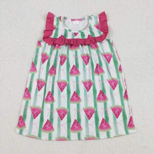 GSD1911 watermelon short sleeves girl dress 202502 RTS
