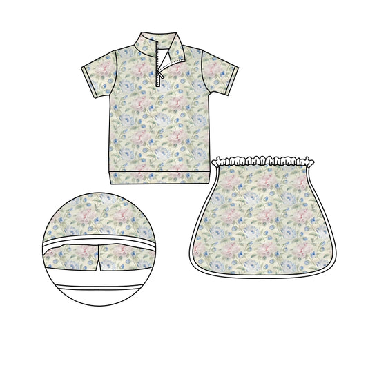 GSD1913- bow flowers girl skirt summer outfit 202501 preorder