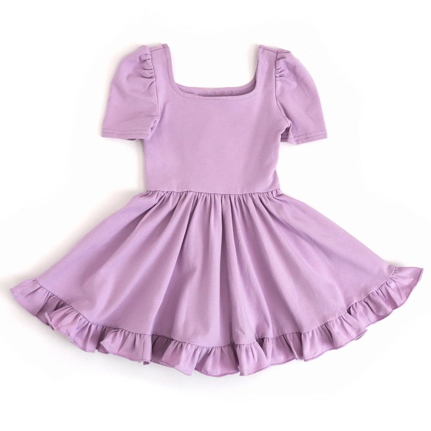 GSD1914 purple cotton short sleeves girl dress 202405 preorder