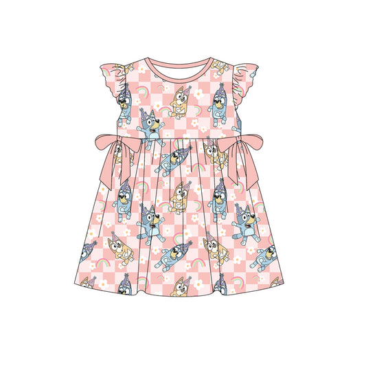 GSD1920 bluey dog  short sleeves girl dress 202405 preorder