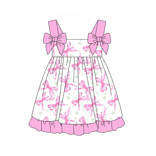 GSD1942 bow short sleeves girl dress 202405 preorder