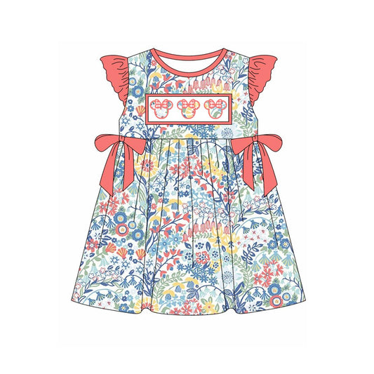 GSD1951 flowers mouse short sleeves girl dress 202501  preorder