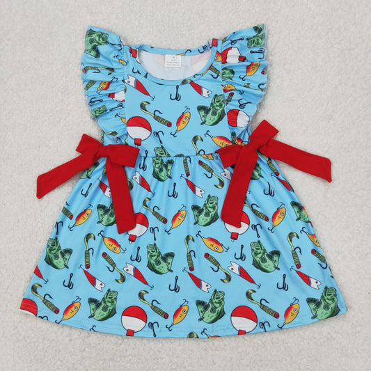 GSD1953  bow short sleeves girl dress 202503 RTS