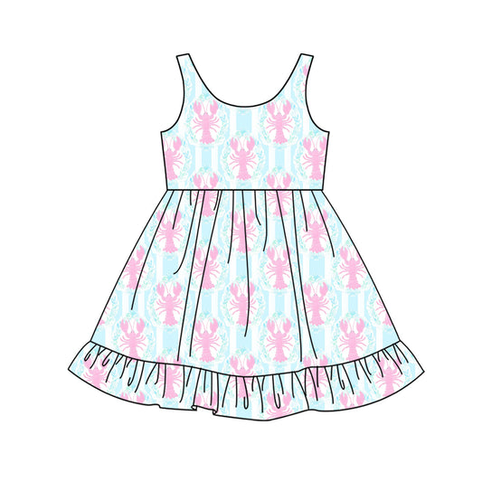 GSD1954 cray fish short sleeves girl dress 202501  preorder