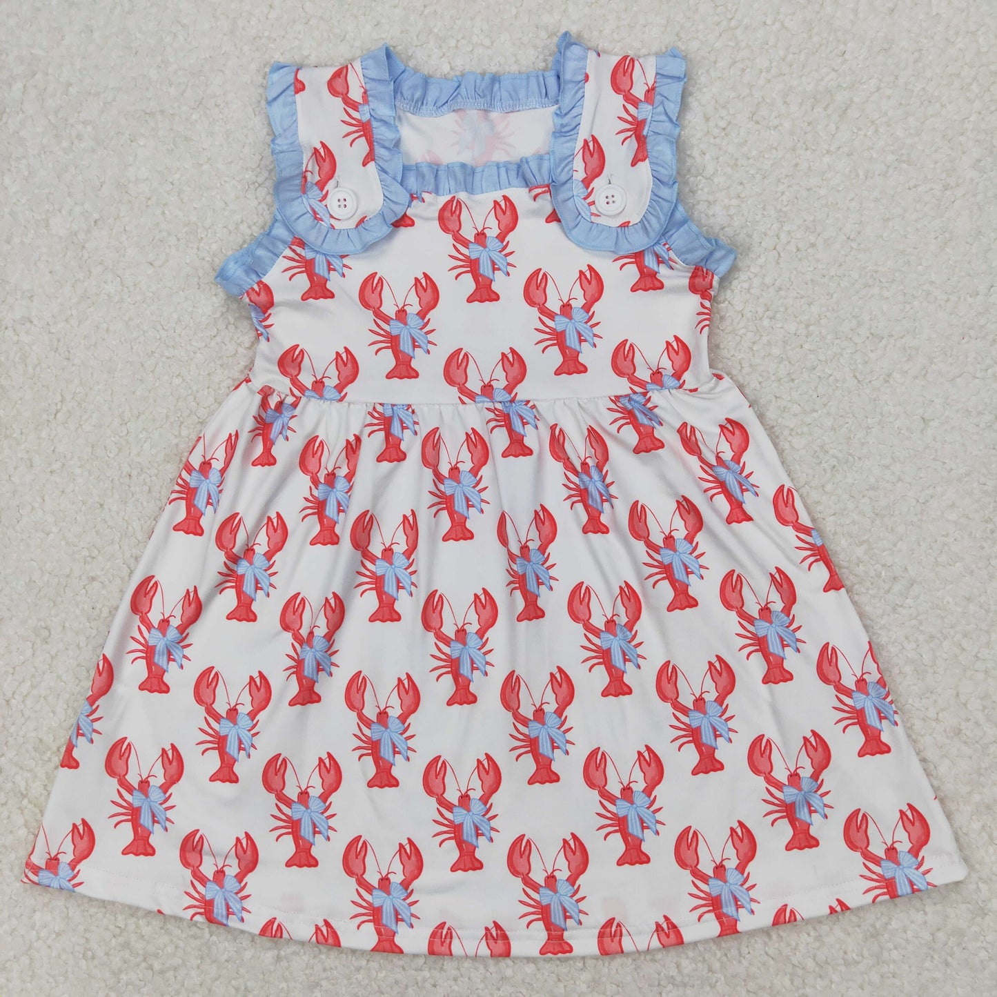 GSD1955 cray fish short sleeves girl dress 202503  RTS