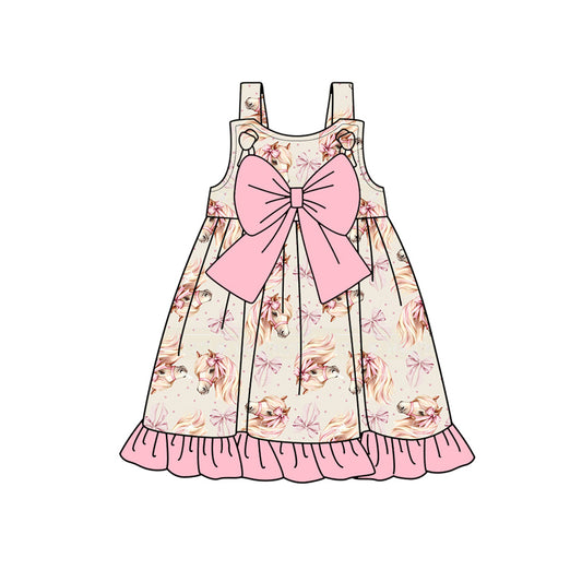 GSD1956 horse short sleeves girl dress 202501  preorder（