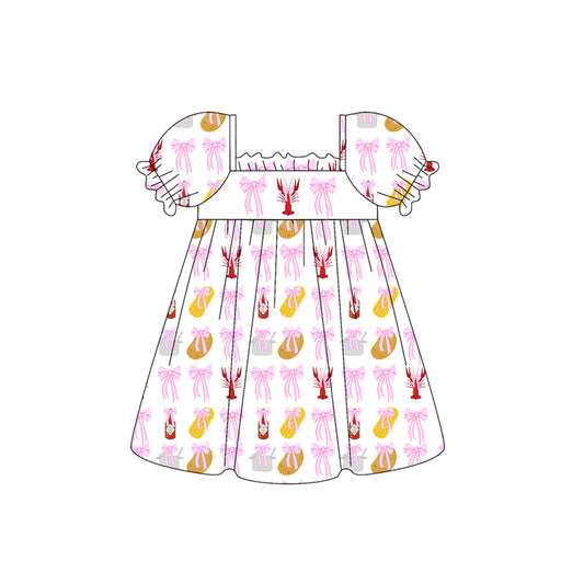 GSD1958 bow short sleeves girl dress 202501  preorder（