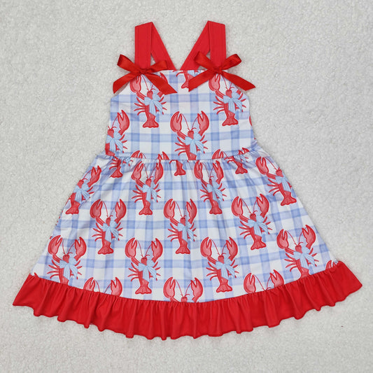 GSD1968 cray fish bow short sleeves girl dress 202502  RTS