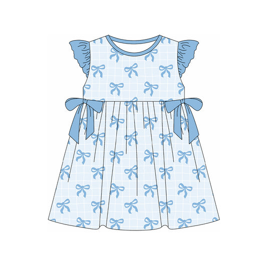 GSD1969 bow short sleeves girl dress 202501  preorder