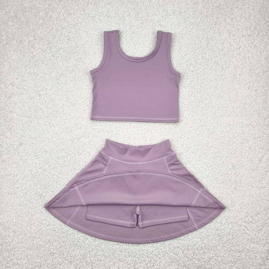 GSD1980 yoga short sleeve girl skirt outfit 202504 rts