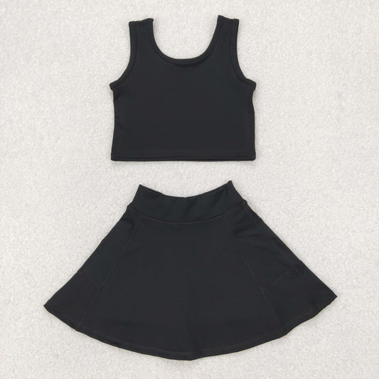 GSD1982 yoga short sleeve girl skirt outfit 202504 RTS