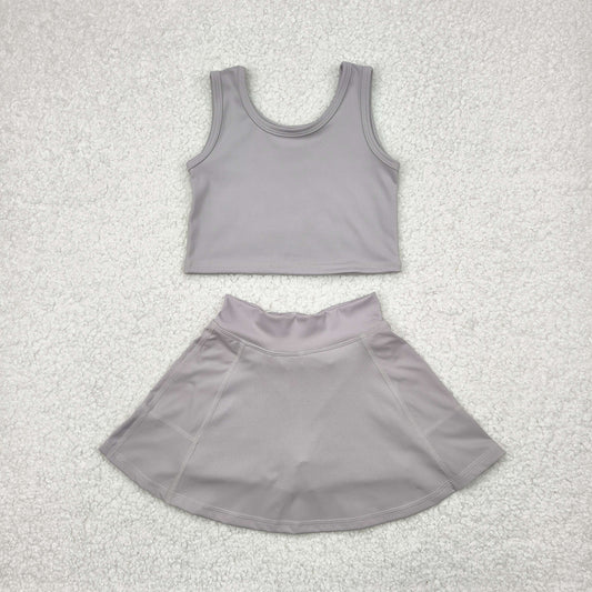 GSD1983 yoga short sleeve girl skirt outfit 202504 RTS