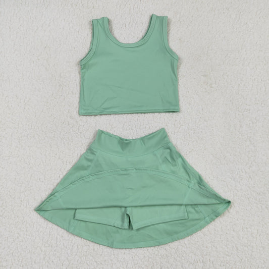 GSD1984 yoga short sleeve girl skirt outfit 202504 RTS