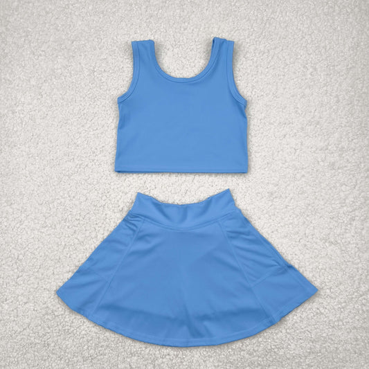 GSD1985 yoga short sleeve girl skirt outfit 202504 RTS