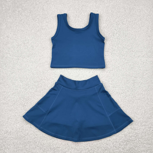 GSD1986 yoga short sleeve girl skirt outfit 202504 RTS