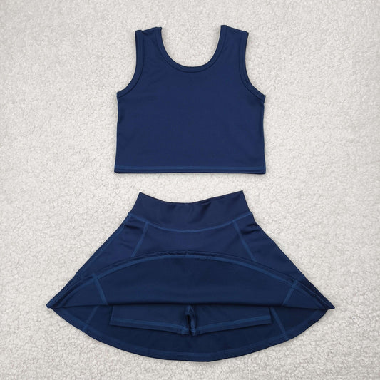 GSD1987 yoga short sleeve girl skirt outfit 202504  RTS