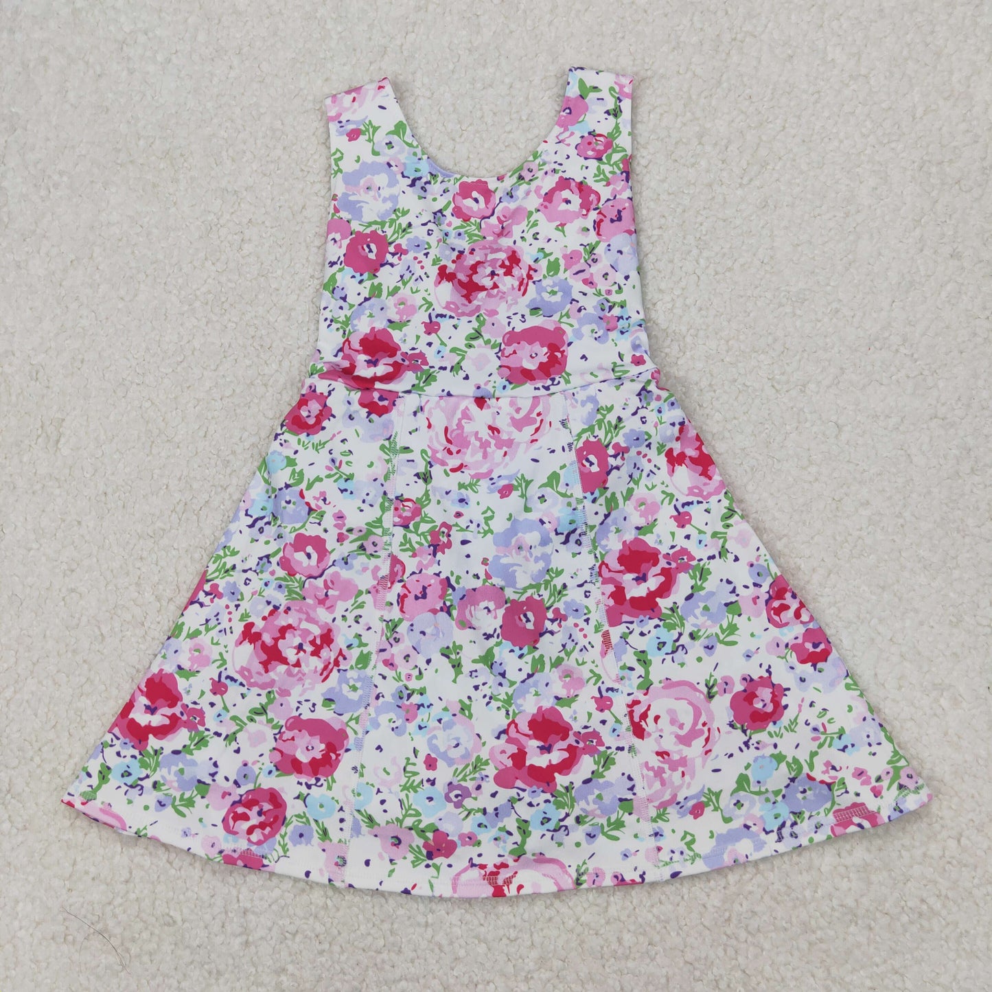GSD1991 yoga flowers short sleeve girl skirt outfit 202502 RTS