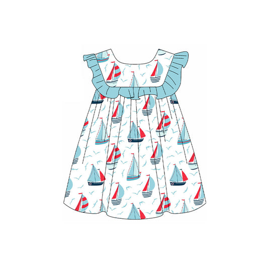 GSD2021 sail boatshort sleeves girl dress 202502 preorder