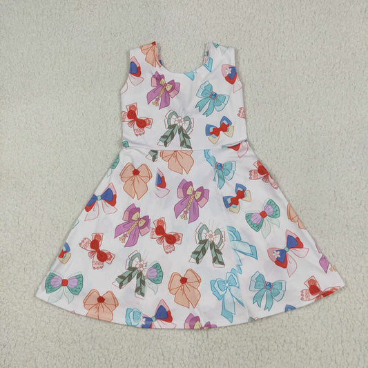GSD2049 bow yoga short sleeve girl skirt outfit 202506 RTS
