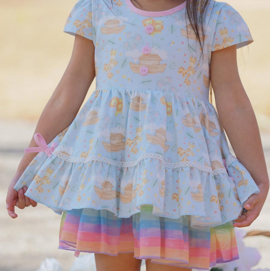 GSD2050 preorder western house animal short sleeve shorts girl summer outfit 202502