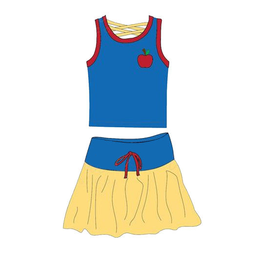 GSD2065  preorder sports apple western short sleeve shorts girl summer outfit 202502