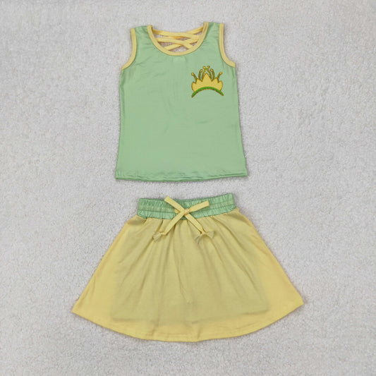 GSD2071 princess sports Disney western short sleeve shorts girl summer outfit 202503 rts