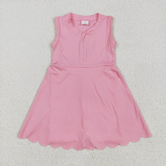GSD2087 solid color yoga short sleeve girl skirt outfit 202505 RTS