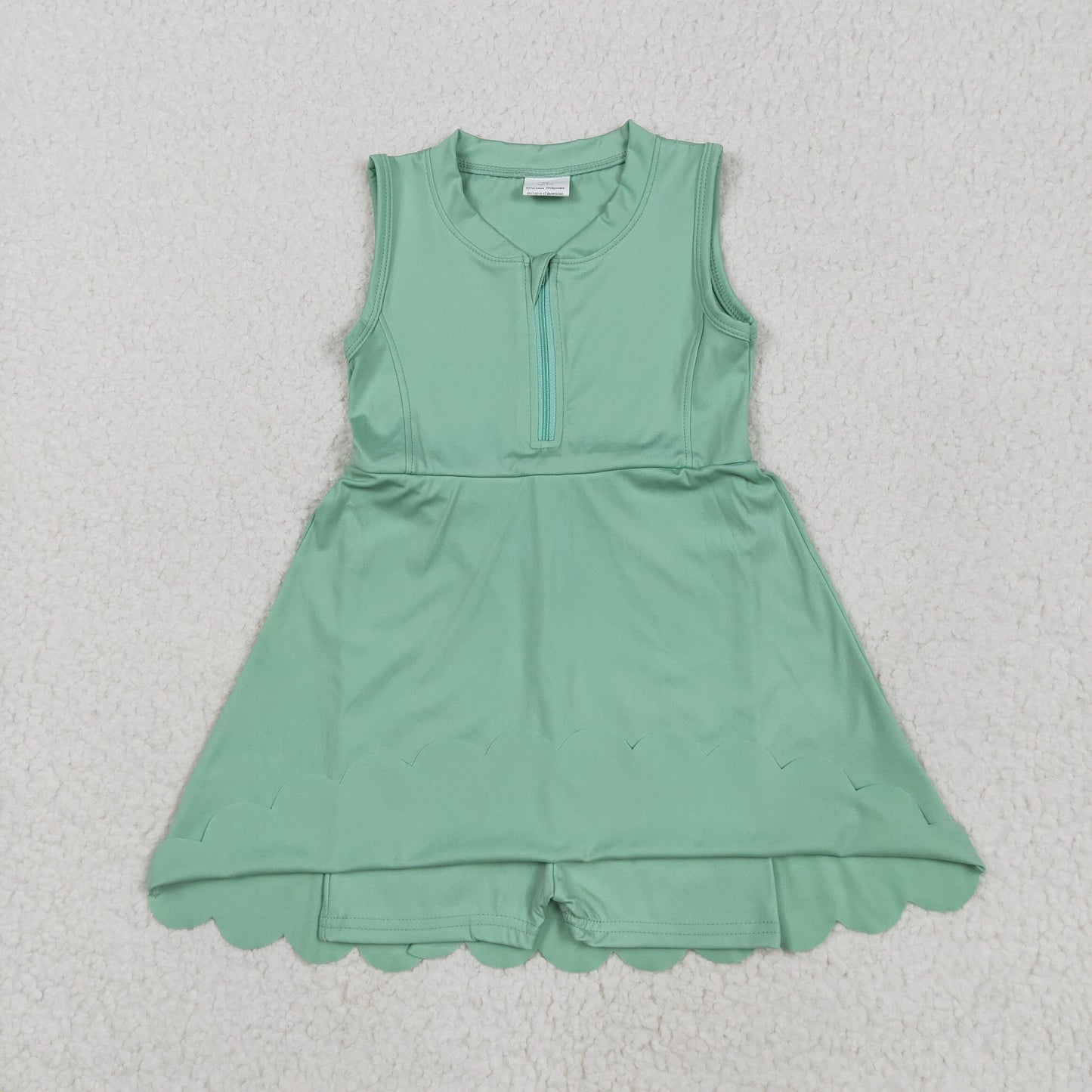 GSD2089 solid color yoga short sleeve girl skirt outfit 202505 RTS