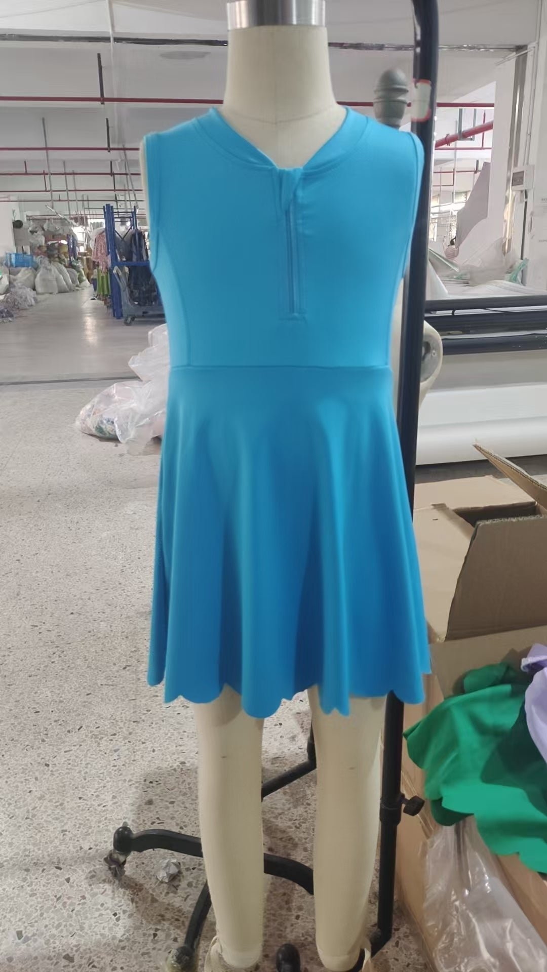 GSD2090 solid color yoga short sleeve girl skirt outfit 202504 RTS