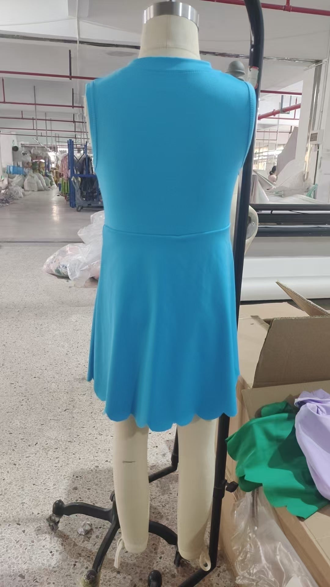 GSD2090 solid color yoga short sleeve girl skirt outfit 202504 RTS
