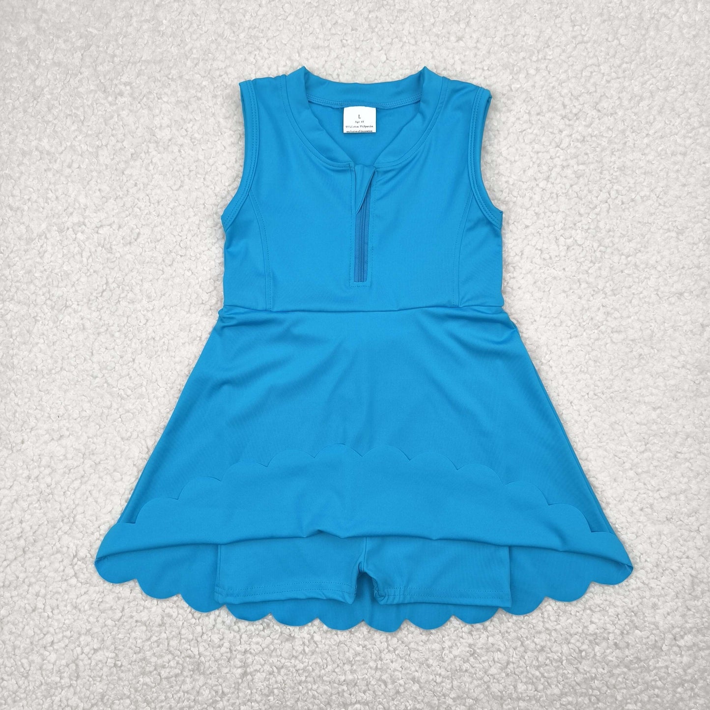 GSD2090 solid color yoga short sleeve girl skirt outfit 202504 RTS