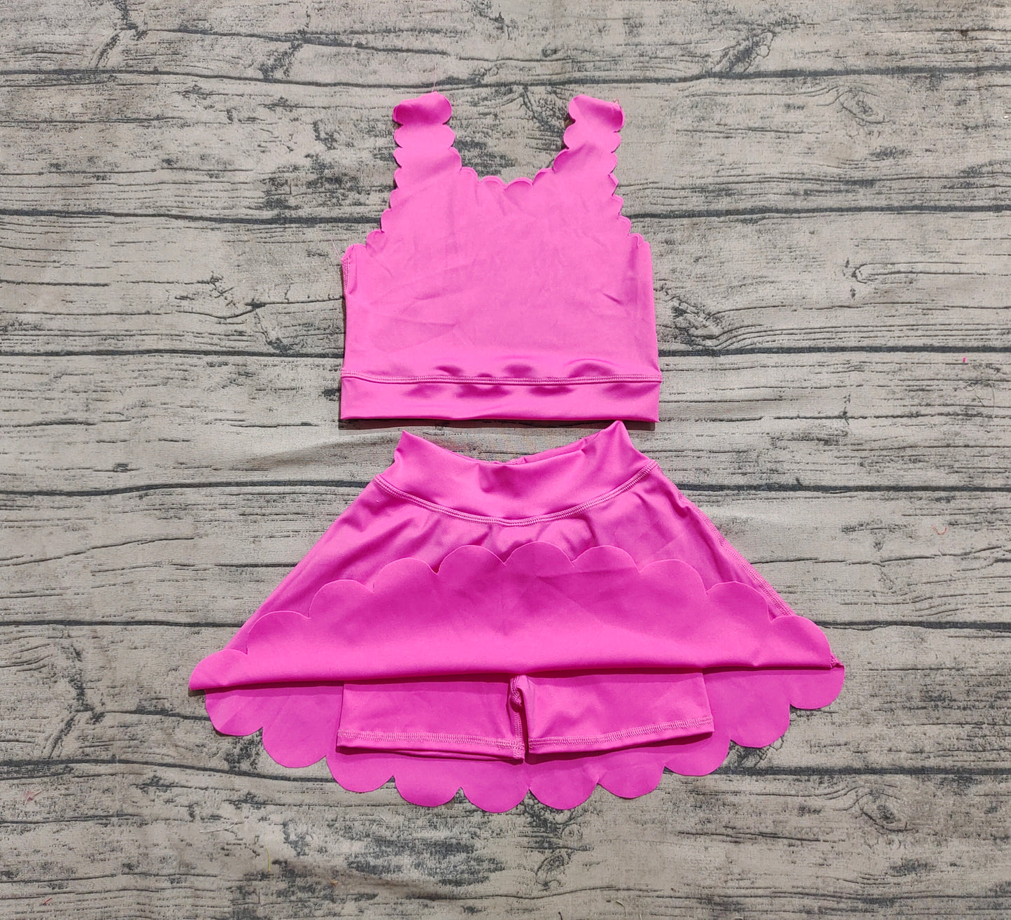 GSD2092 solid color yoga short sleeve girl skirt outfit 202504 preorder