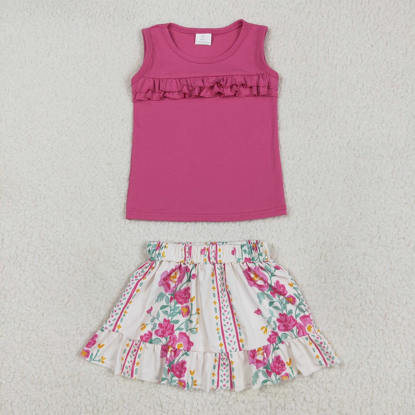 GSD2104   Flowers western short sleeve shorts girl summer outfit 202505 RTS