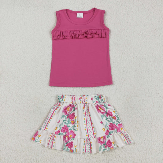 GSD2104   Flowers western short sleeve shorts girl summer outfit 202505 RTS