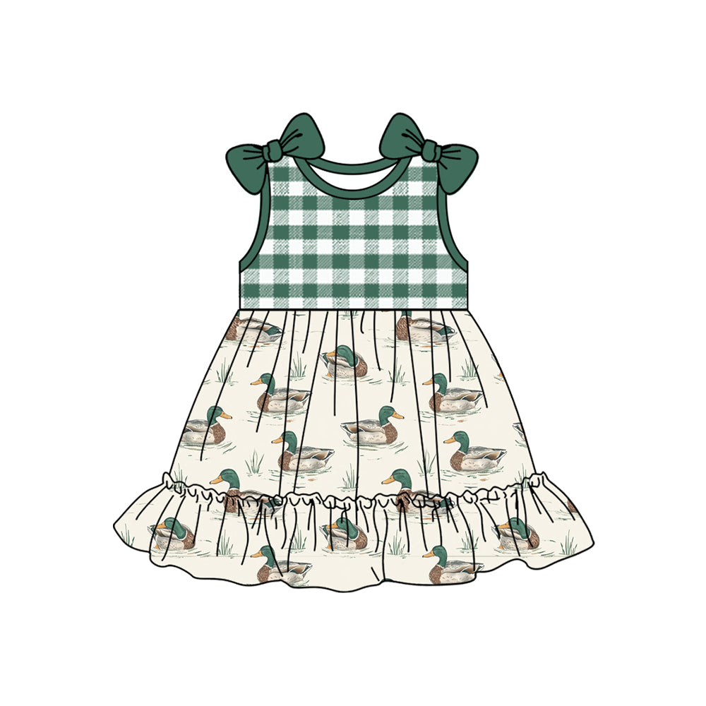 GSD2108 preorder duck plaid western  girl summer dress 202502