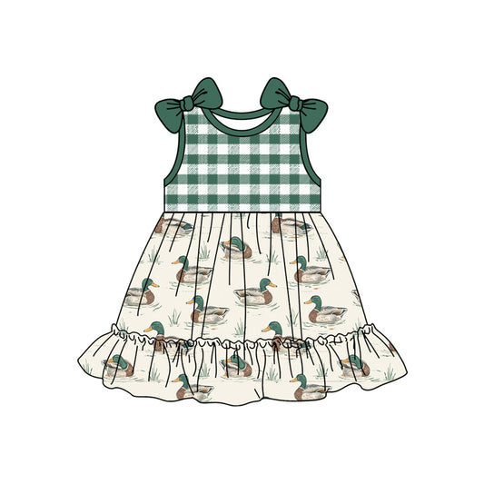 GSD2108 preorder duck plaid western  girl summer dress 202502