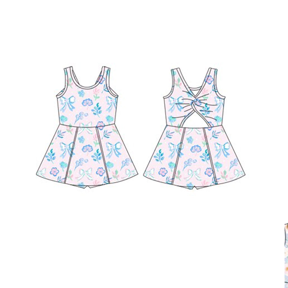 GSD2115 preorder bow yoga flowers western  girl summer dress