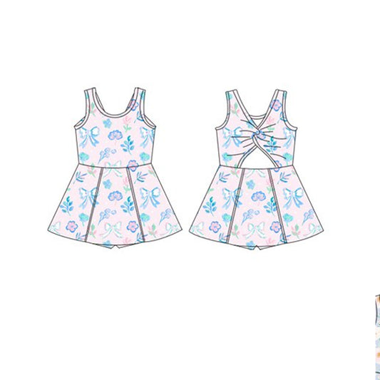 GSD2115 preorder bow yoga flowers western  girl summer dress