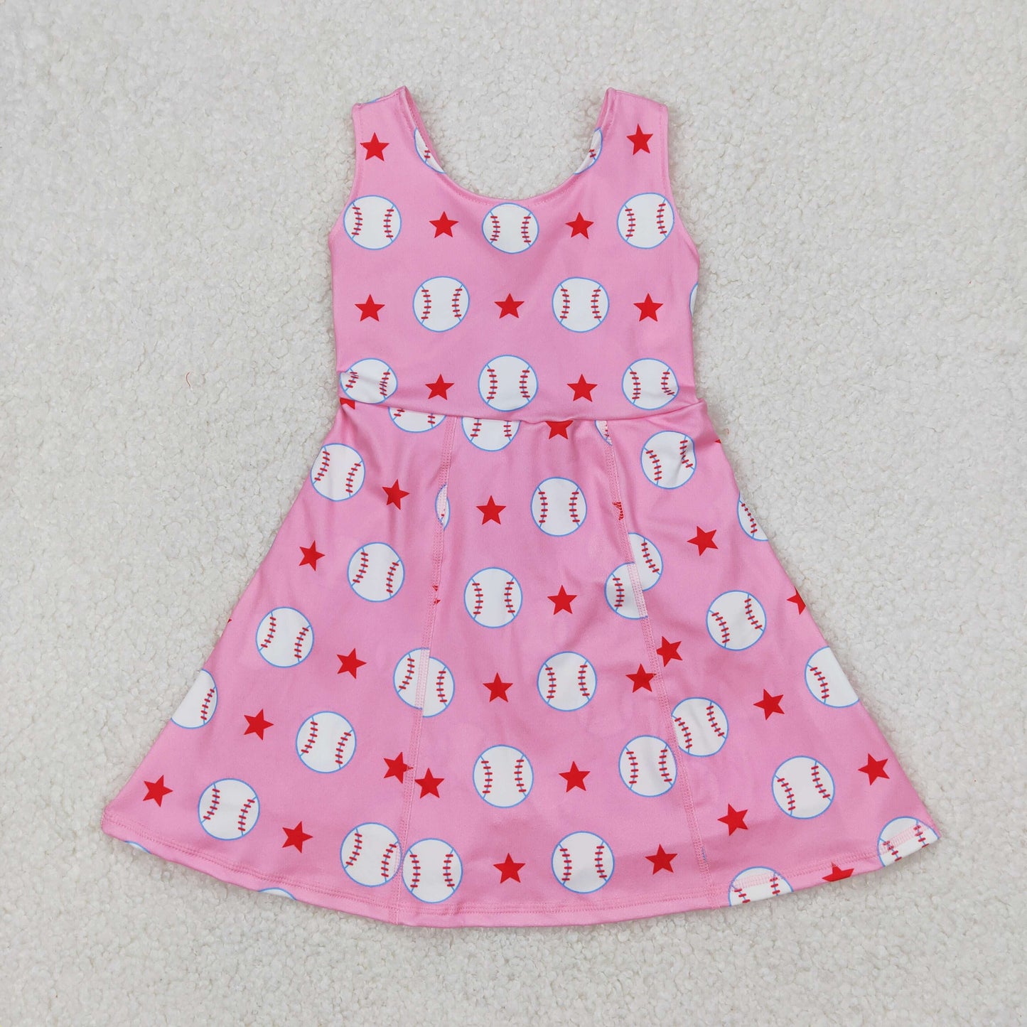 GSD2135  bow baseball yoga short sleeve girl skirt outfit 202503 RTS