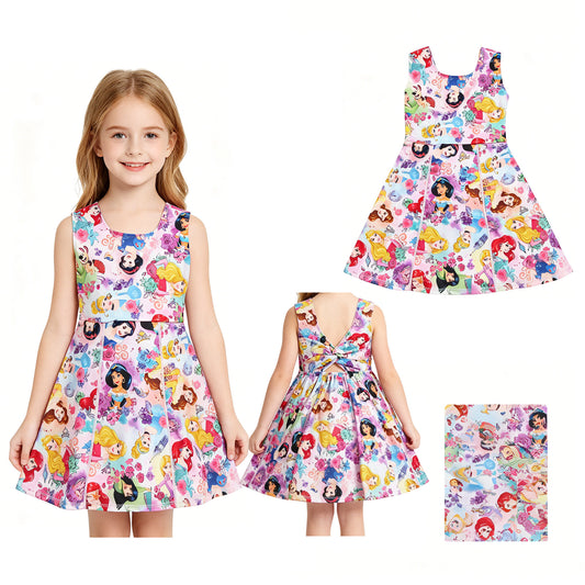 GSD2136 bow yoga snow princess short sleeve girl skirt outfit 202605 RTS