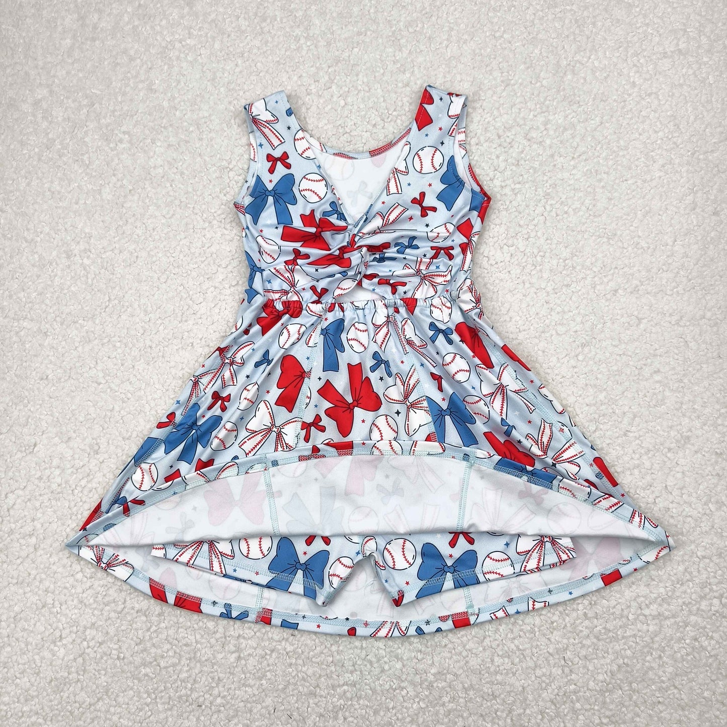 GSD2150 4th July bow yoga  girl skirt outfit 202504 rts
