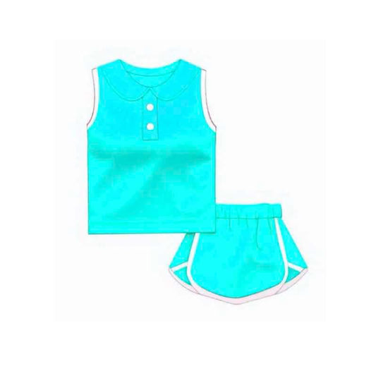 GSD2160 preorder cotton western short sleeve shorts girl summer outfit 202502