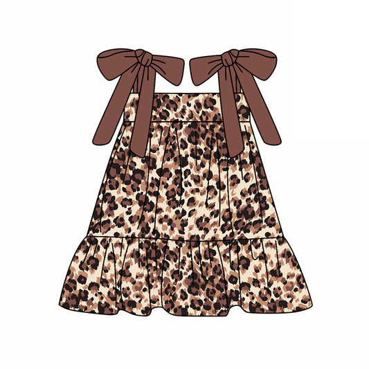 GSD2182 preorder leopard western  girl summer dress 202502