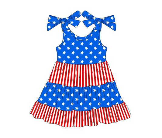 GSD2185 preorder 4th july western  girl summer dress 202502