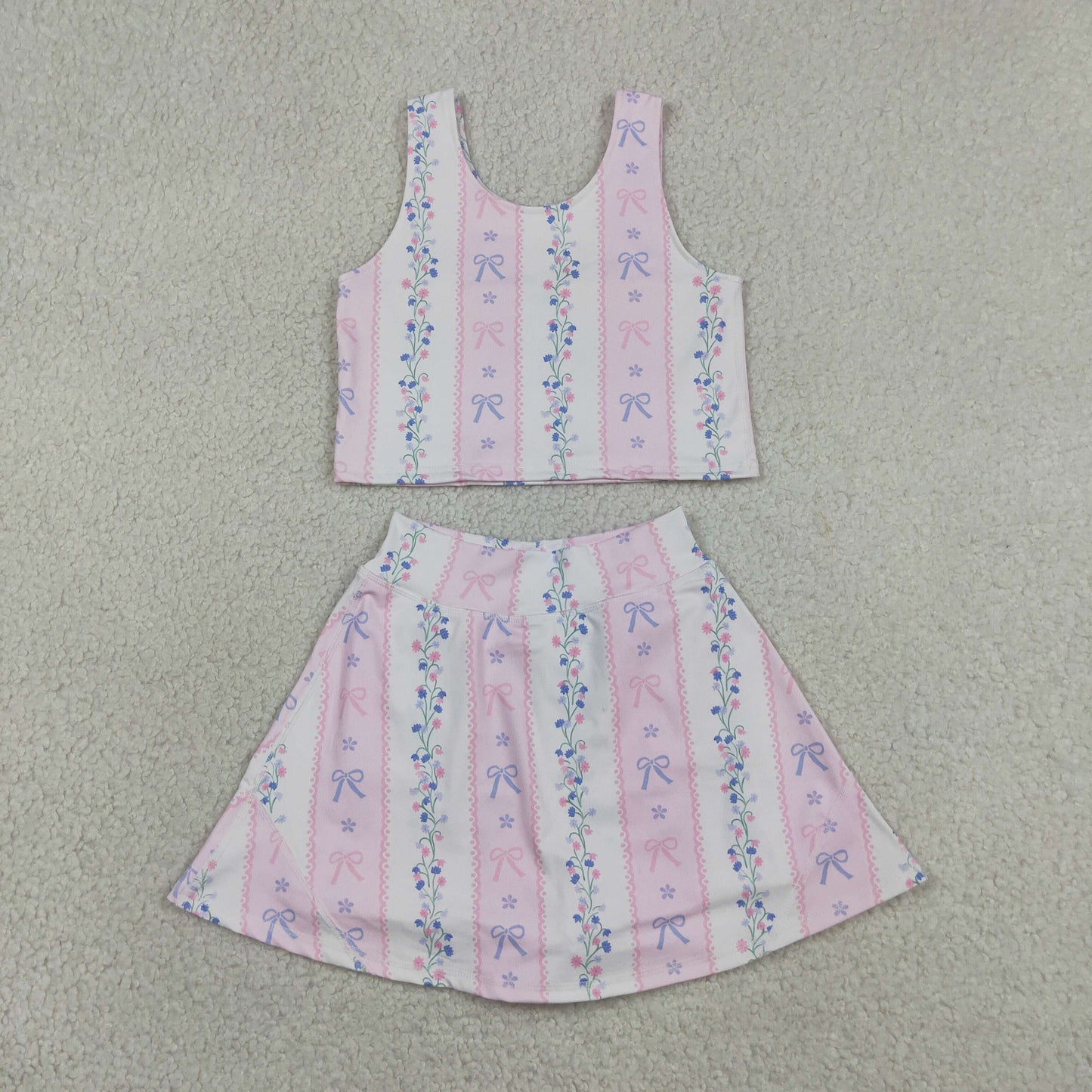 GSD2216 yoga FLOWERS sports girl  outfit skirt  202605 RTS