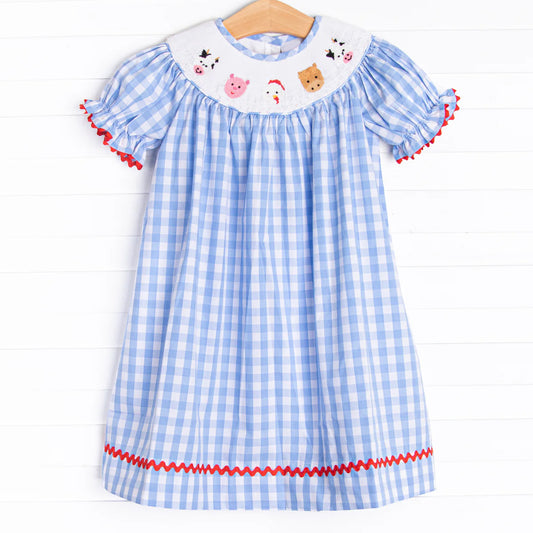 GSD2275- smocked farm cow girl summer dress 202503 preorder