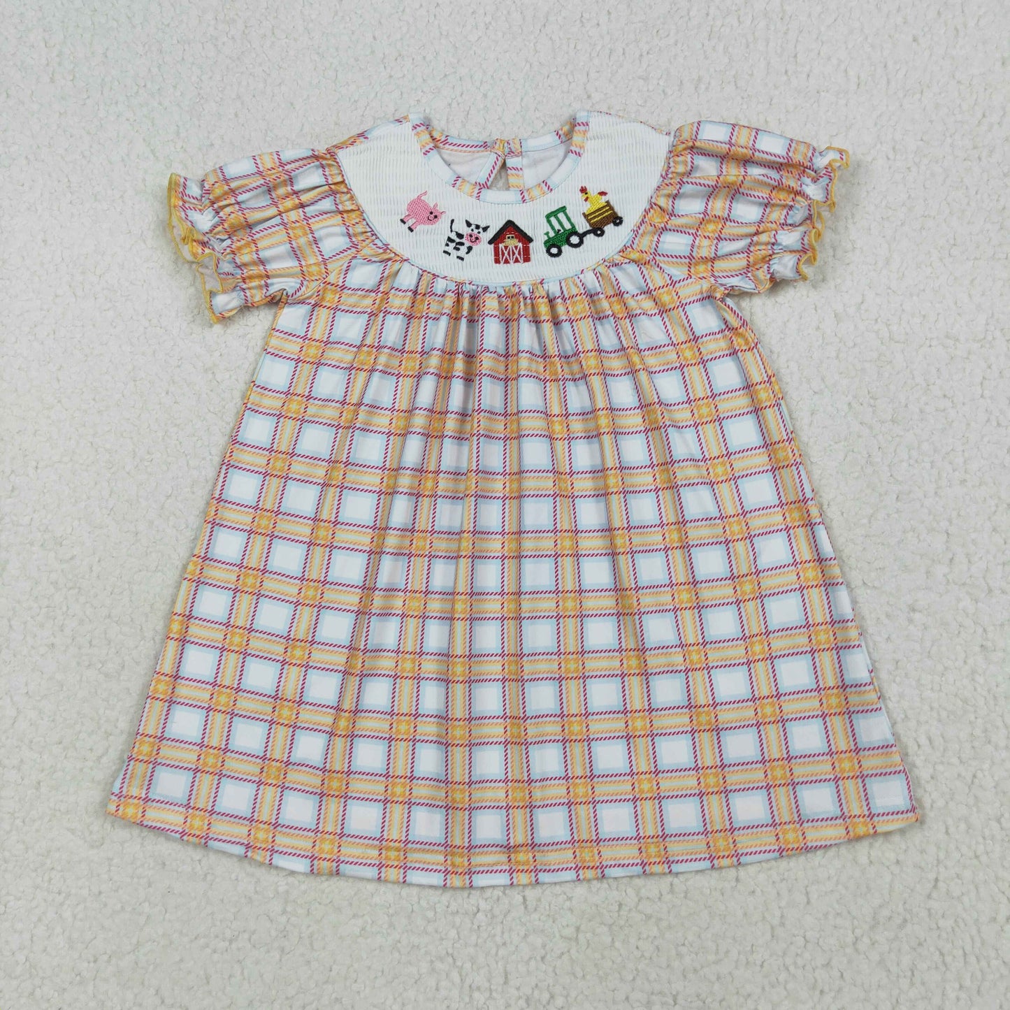 SR2982 smocked farm cow girl romper 202511 RTS
