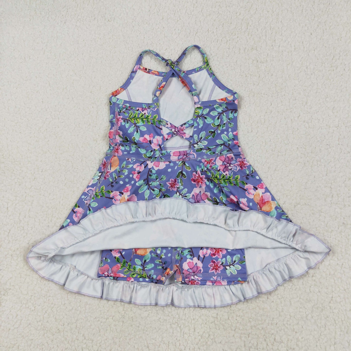 GSD2279 yoga  green flower girl skirt dress 202505 RTS